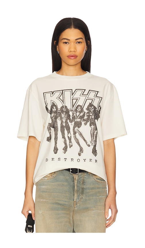 KISS Destroyer Boxy Tee in Cream. - size S (also in L, M, XL/1X)