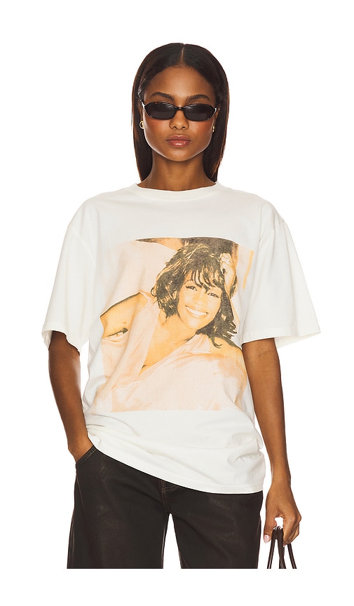Whitney Houston Guitar Tee in Cream. - size S (also in L, M, XL/1X)