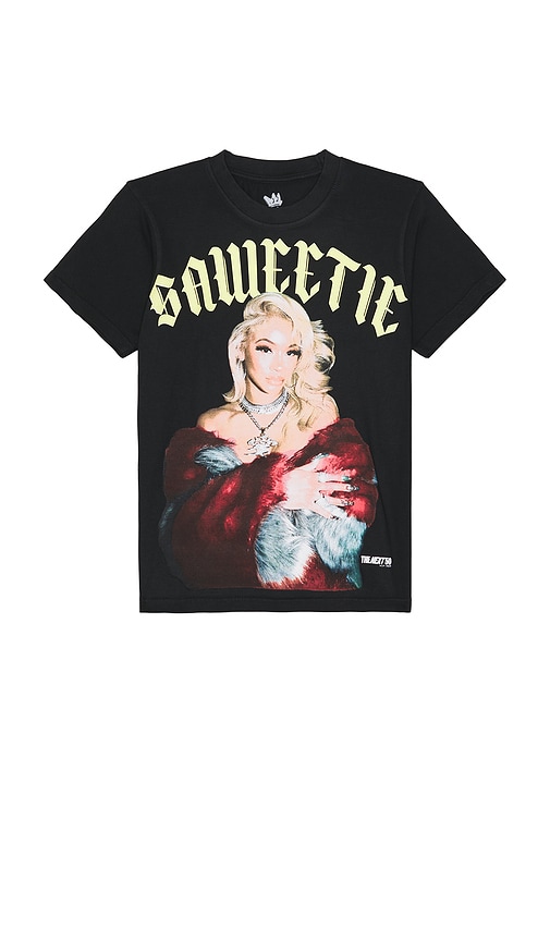 Saweetie Gold Tee in Black. - size XL/1X (also in L, M, S)