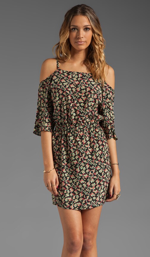 Electric Geometric Print Boatneck Dress