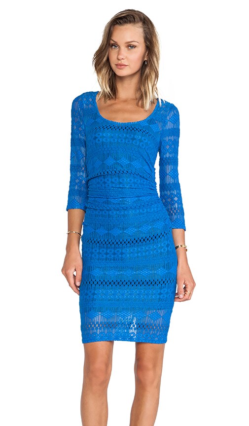 Geo Striped Lace Sexy T Dress