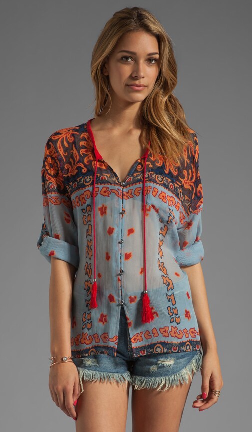 Scarf Placement Foulard Tie Neck Blouse