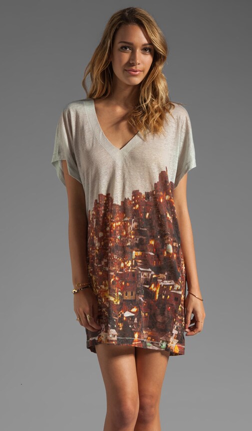 Printed Linen Jersey Dolman Chemise