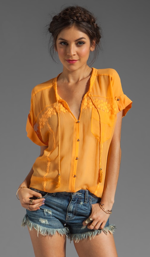 Soft Solids Tie Neck Blouse