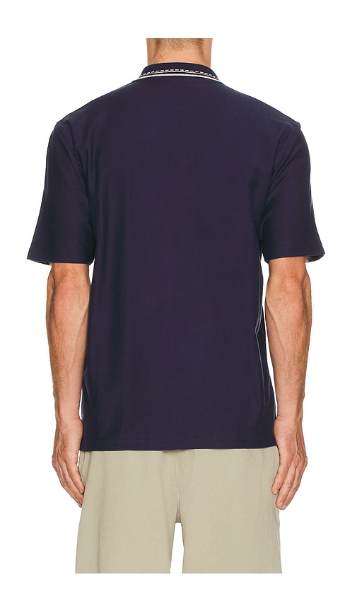 Palmes Panel Zip Polo In Blue