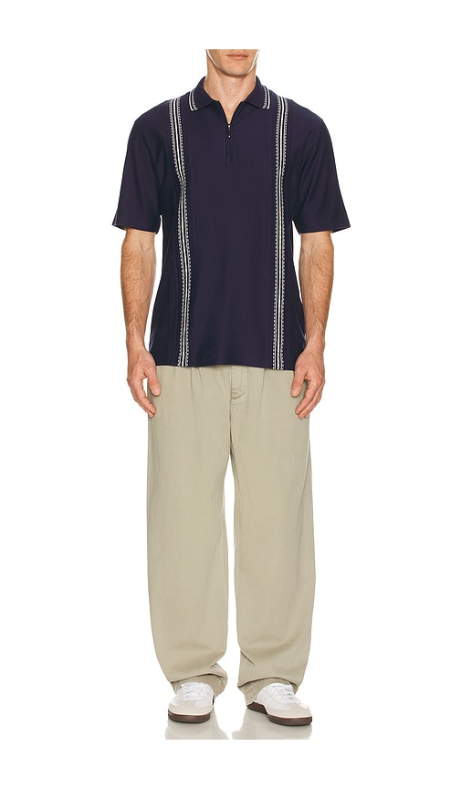  Palmes Polohemd Panel Zip In Navy. Größe S. Also In M, L, Xl/1x. 