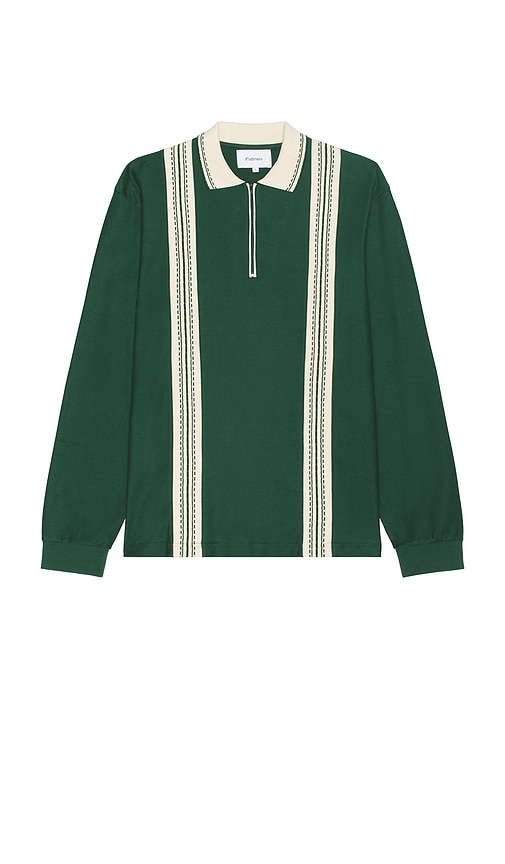 Palmes Rio Ls Zip Polo Shirt in Dark Green