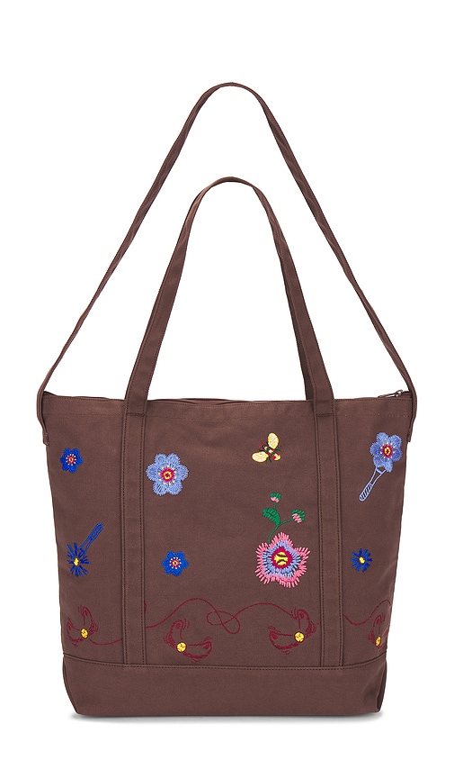 Shop Palmes Floral Tote Bag In 브라운