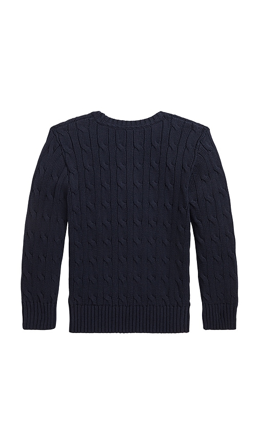 Polo Ralph Lauren Long Sleeve Cable Knit Crewneck Sweater In Blue