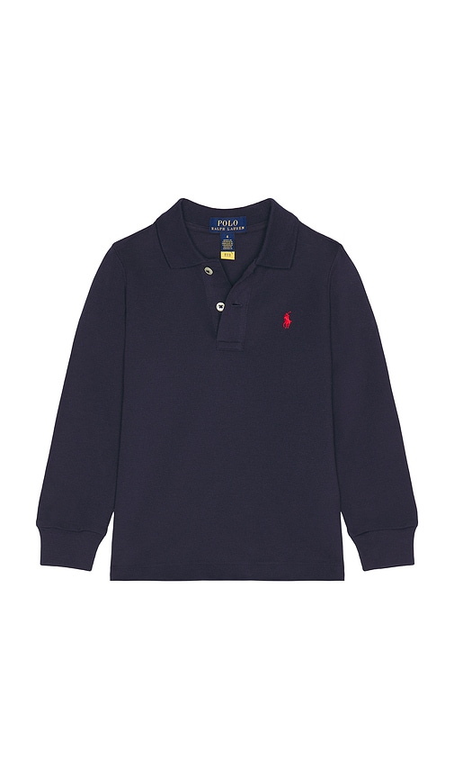 Polo Ralph Lauren Kids Long Sleeve Knit Basic Cotton Mesh Polo Shirt