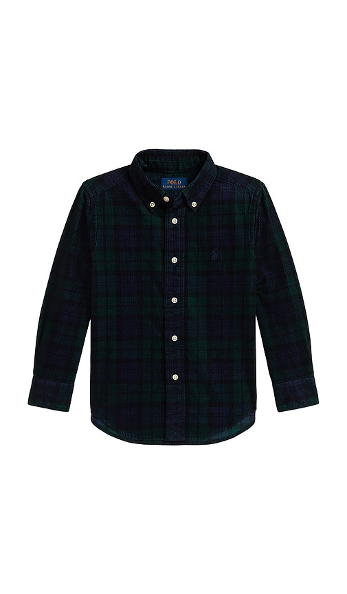 Polo Ralph Lauren Long Sleeve Fine Wale Corduroy Sport Shirt In Black