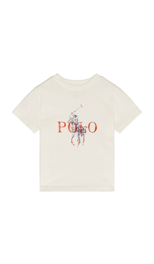 Polo Ralph Lauren Short Sleeve Jersey Knit Polo Player Graphic T-shirt in Deckwash White
