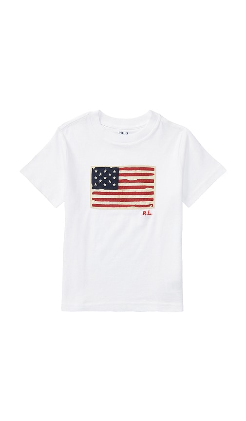 Polo Ralph Lauren Kids Short Sleeve Cotton Knit Flag T-shirt en White Taille 4 Also en 2 45 €