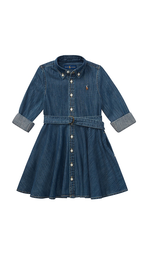 Belted Denim Shirtdress in Blue. - size 6 (also in 2, 3, 4, 5)