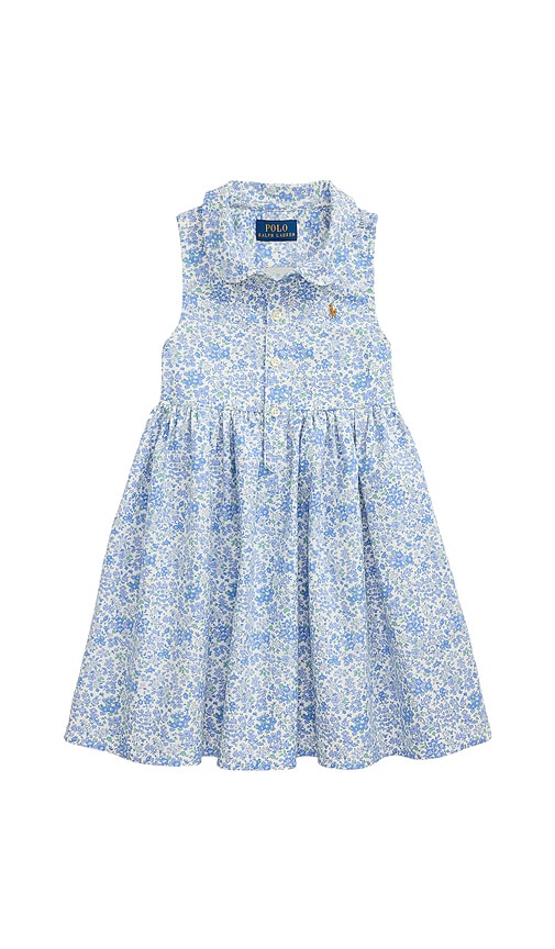 Polo Ralph Lauren Kids Sleeveless Classic Cotton Oxford Floral Printed Shirtdress