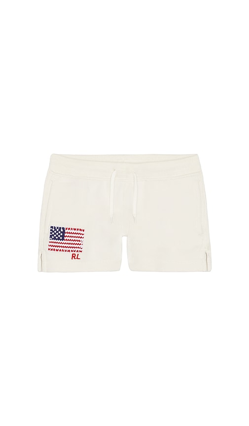 Polo Ralph Lauren Kids Cotton Loop Back Terry Flag Embroidered Short