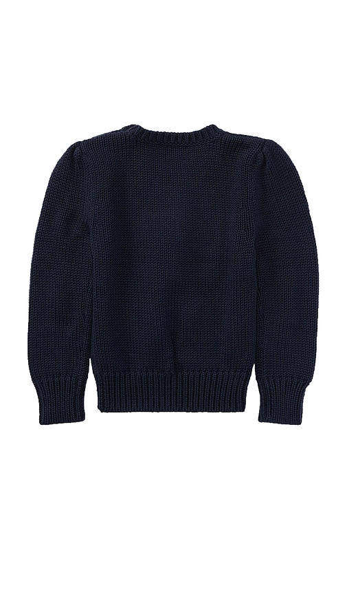 Shop Polo Ralph Lauren Flag Crewneck Sweater In Hunter Navy