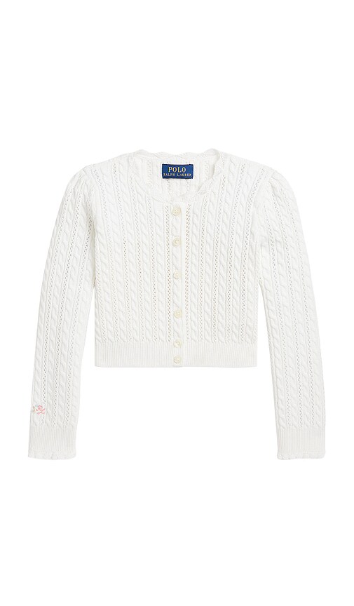 Polo Ralph Lauren Kids Pointelle Mini Cable Knit Cardigan