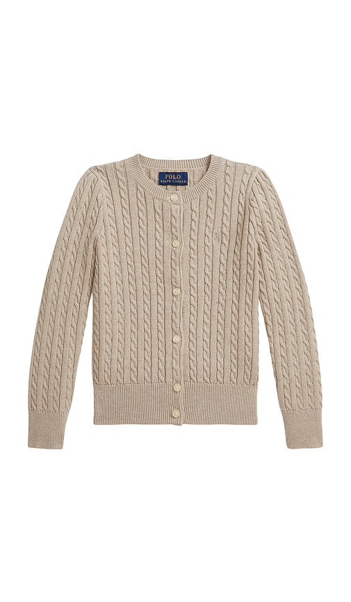 Polo Ralph Lauren Cable Knit Cardigan In Neutral