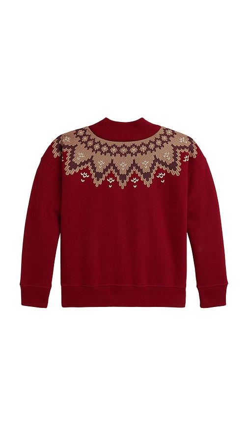 Polo Ralph Lauren Long Sleeve Lightweight Fleece Mockneck Bubble Sweatshirt In Red