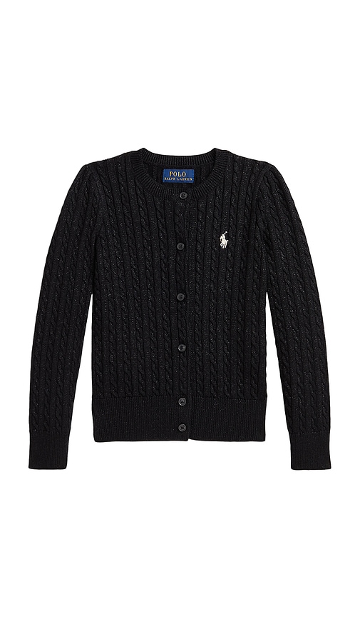 Polo Ralph Lauren Long Sleeve Cable Knit Cardigan In Black
