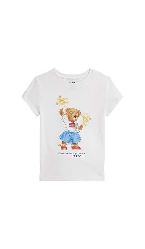 Polo Ralph Lauren Kids Short Sleeve Jersey Knit Sparkler Bear Graphic T-shirt en White Taille 5 Also en 6 2 3 4 51 €