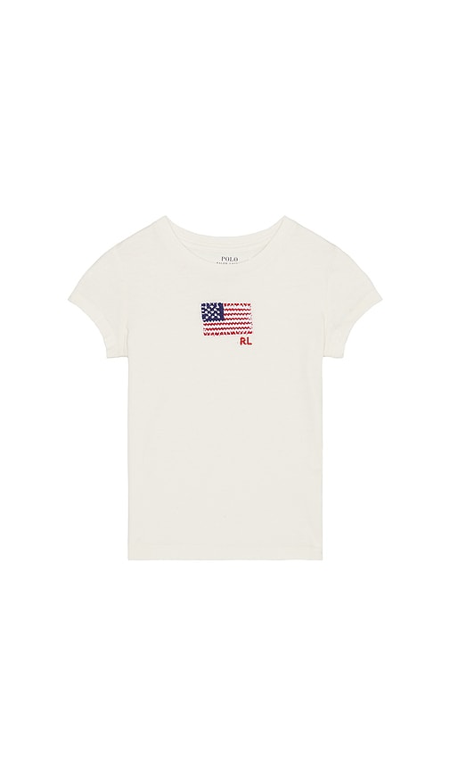 Kids Short Sleeve Cotton Jersey Flag Embroidered T Shirt en . Taille 2. Also en 3, 4, 5, 6 - Polo Ralph Lauren - Modalova