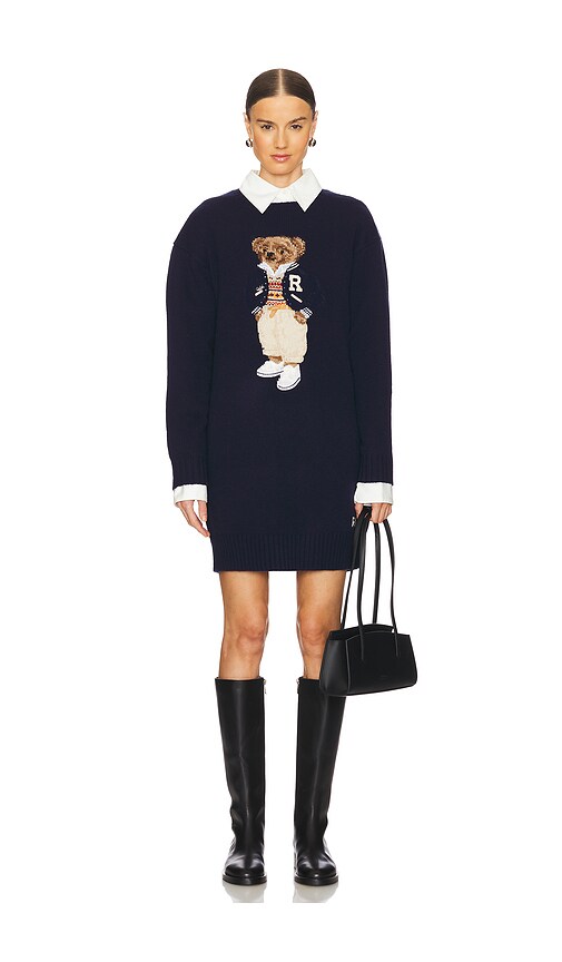 polo ralph lauren hunter navy short sleeve day dress Polo Ralph Lauren Polo Pony short-sleeved Dress | Blue