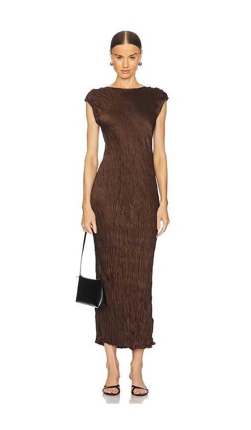 Shop Polo Ralph Lauren Short Sleeve Gown In Chocolate