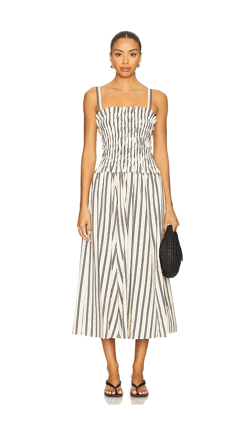 Striped Silk-Blend Dress in Beige. - size XS (also in L, M, S, XL)