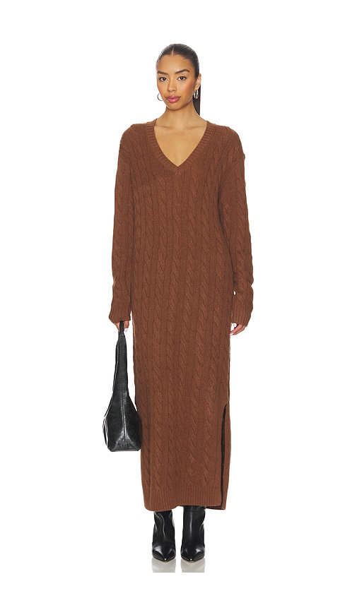 Polo Ralph Lauren Cable-knit V-neck Sweater Dress In Blue