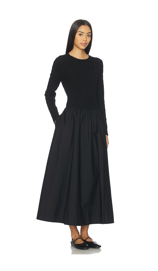 Polo Ralph Lauren Cable Knit Poplin Dress