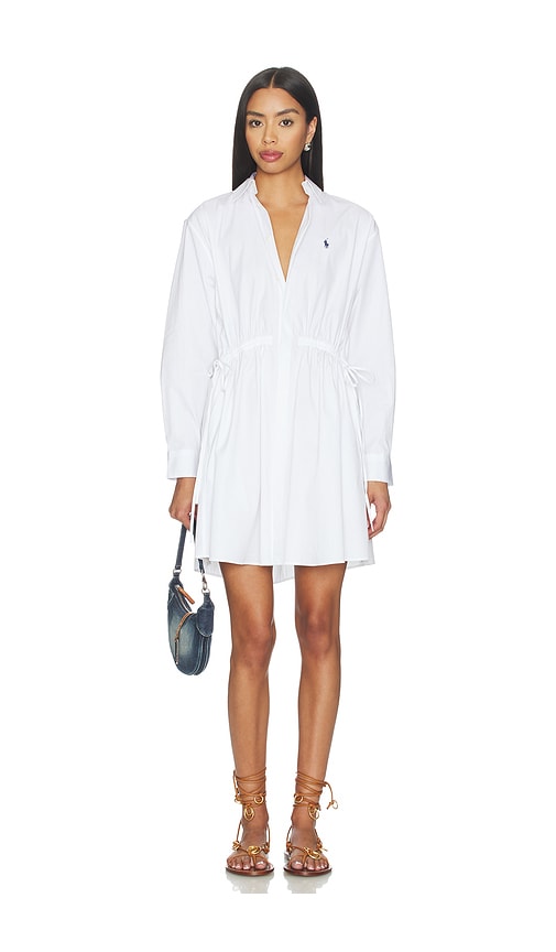 Polo Ralph Lauren Cotton Long Sleeve Shirt Dress in White | REVOLVE