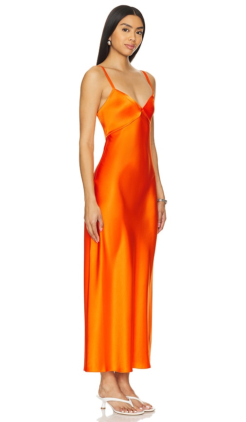 Shop Polo Ralph Lauren Addison Slip Dress In Bright Signal Orange