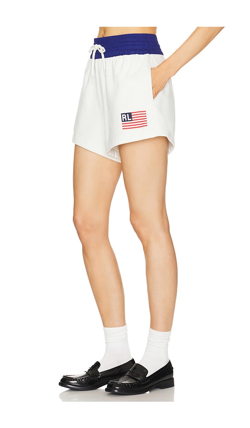 Shop Polo Ralph Lauren Flag Athletic Short In Deckwash White