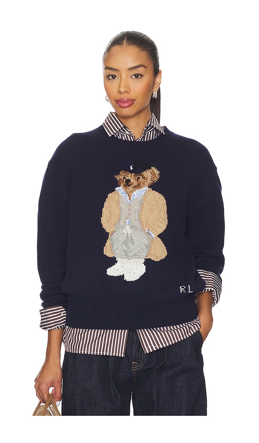 Polo Ralph Lauren Polo Bear Wool Cashmere Blend Sweater In Blue