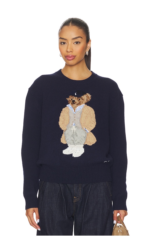 Polo Ralph Lauren Polo Bear Wool Cashmere Blend Sweater In Blue