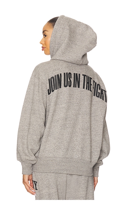 Polo Ralph Lauren Pink Pony Vintage Hood Full Zip Sweatshirt In Gray