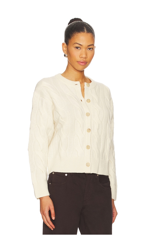 Polo Ralph Lauren Cable Knit Wool Cashmere Cardigan In White
