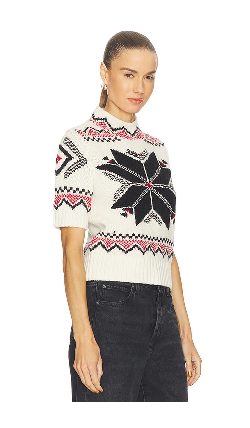 Polo Ralph Lauren Snowflake Mockneck Short-sleeve Sweater In White