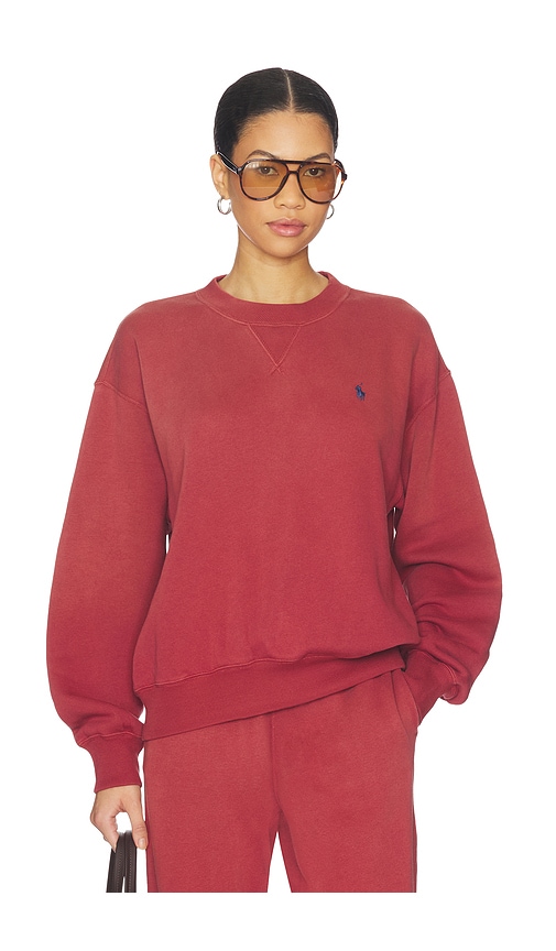 Polo Ralph Lauren Arctic Fleece Crew Sweatshirt in Red Snapper