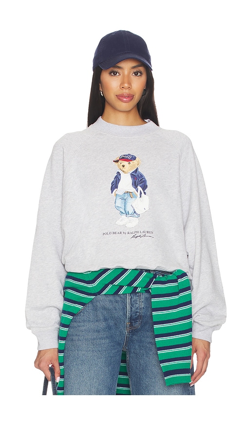 Polo Ralph Lauren Island Crew Pullover Sweatshirt in Light Smoke Heather