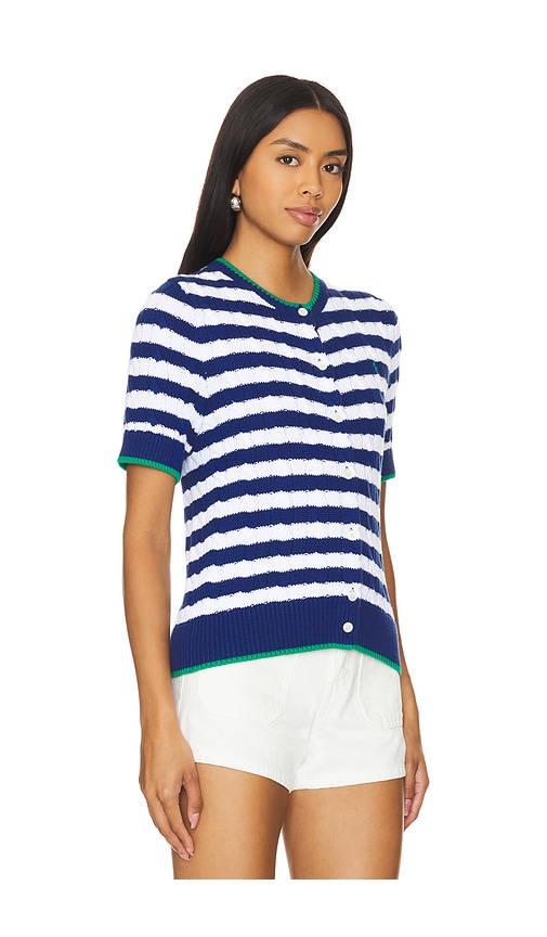 Shop Polo Ralph Lauren Short Sleeve Cardigan In White