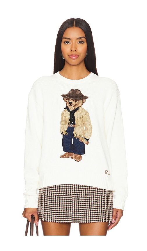 Polo Ralph Lauren Bear Long Sleeve Pullover in Parchment Cream