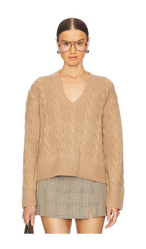 Shop Polo Ralph Lauren Cable Knit Long Sleeve Pullover In Tan