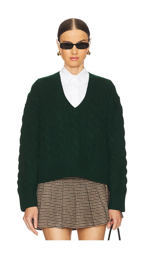 Shop Polo Ralph Lauren Cable Knit Long Sleeve Pullover In Green