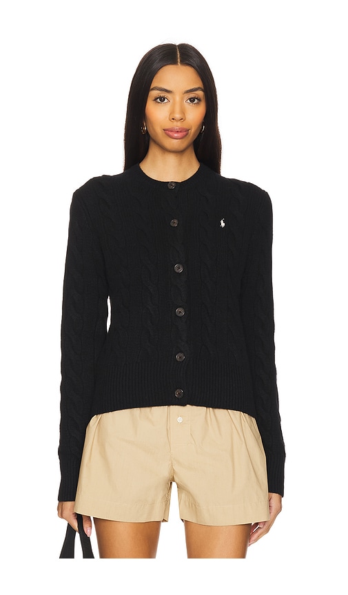 Polo Ralph Lauren Cable-knit Wool-cashmere Cardiganin Polo Black