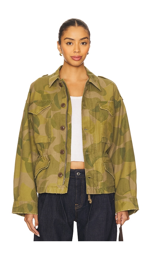Polo Ralph Lauren Geo Print Cotton Twill Field Jacket In Green