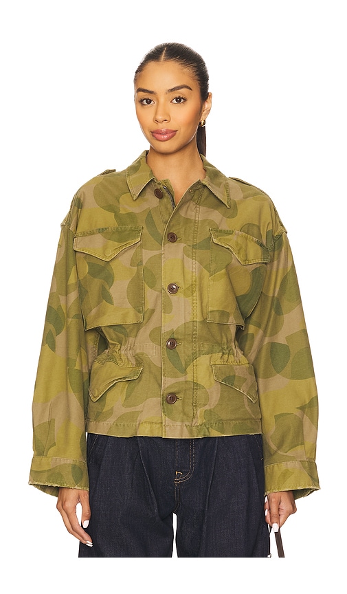Polo Ralph Lauren Geo Print Cotton Twill Field Jacket In Green