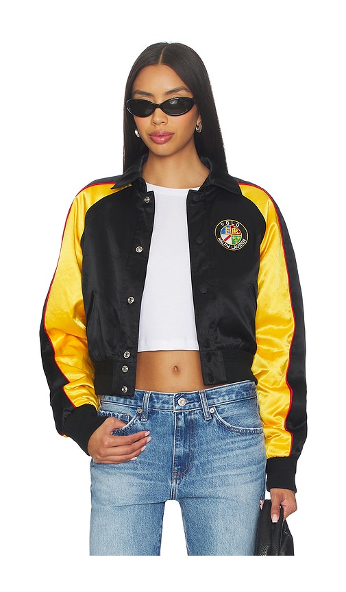 Polo Ralph Lauren Satin Bomber Jacket In Multi